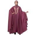 Designer Irani Kaftan with embroidery work- Mauve Pink